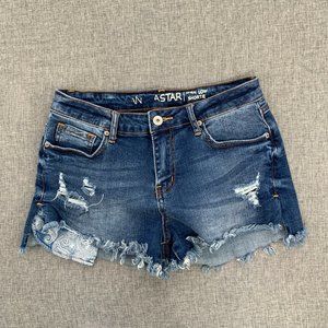 Vanilla Star High Low Shortie Size 5 Distressed Fringe‎ 99% Cotton 1% Spandex